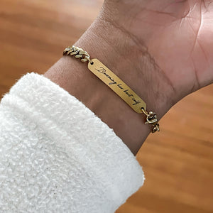 "Becoming her best self" Affirmation Bar Bracelet