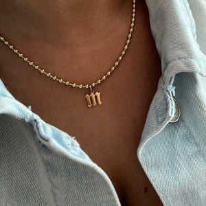 Old English Letter Initial Necklace