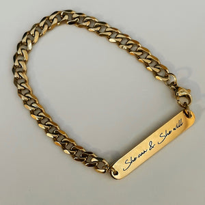 "She can & She will" Affirmation Bar Bracelet