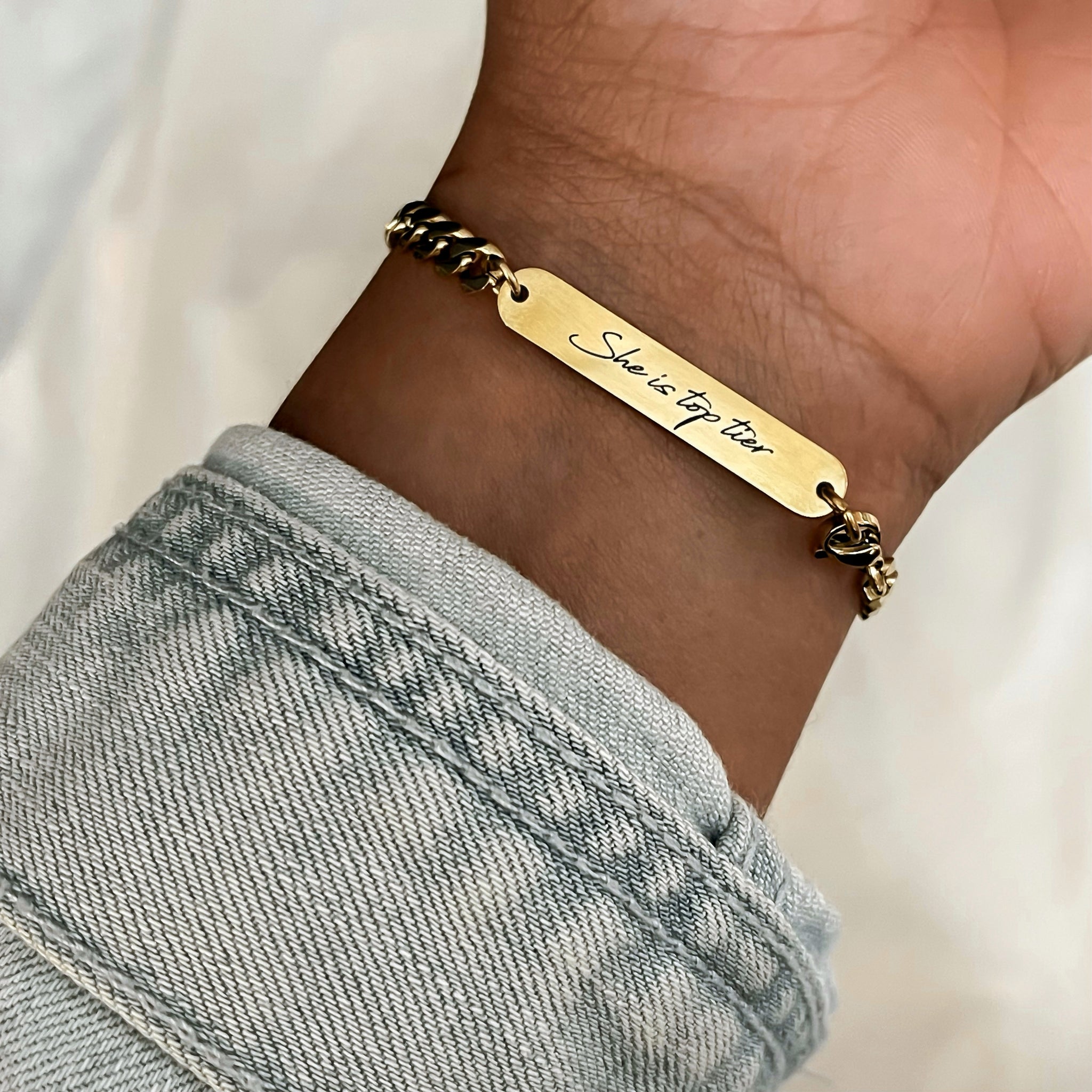 "She is Top Tier" Affirmation Bar Bracelet