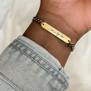 "She is Top Tier" Affirmation Bar Bracelet